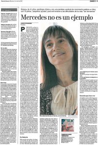 Entrevista a Mercedes Garcia Laso en Diario de Navarra 2017-04-05 por el libro Minimapas para Tormentas.